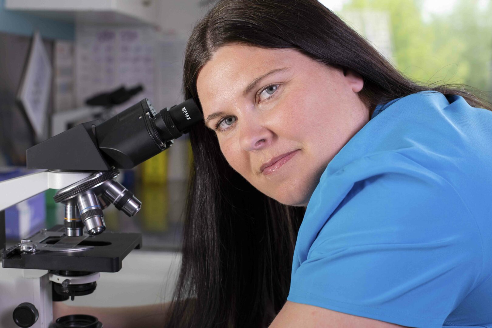 VHA Department Head, Kate Robertson uses equipment in College for Arts and Technology’s Veterinary Technician Assistant classroom. 